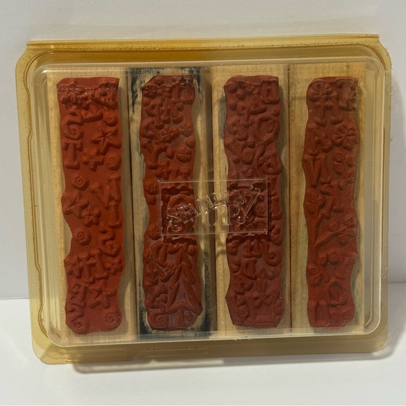 Stampin' Up! Celebration Wooden Stamps - Brown and Tan - Picture 2 of 3